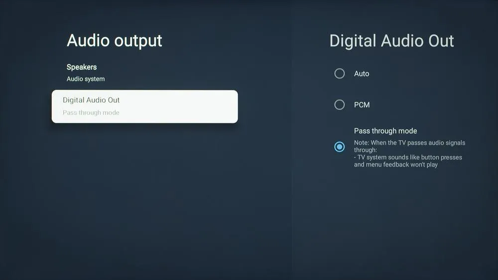 تفاوت PCM و Pass Through در تنظیمات صدای تلویزیون چیست؟